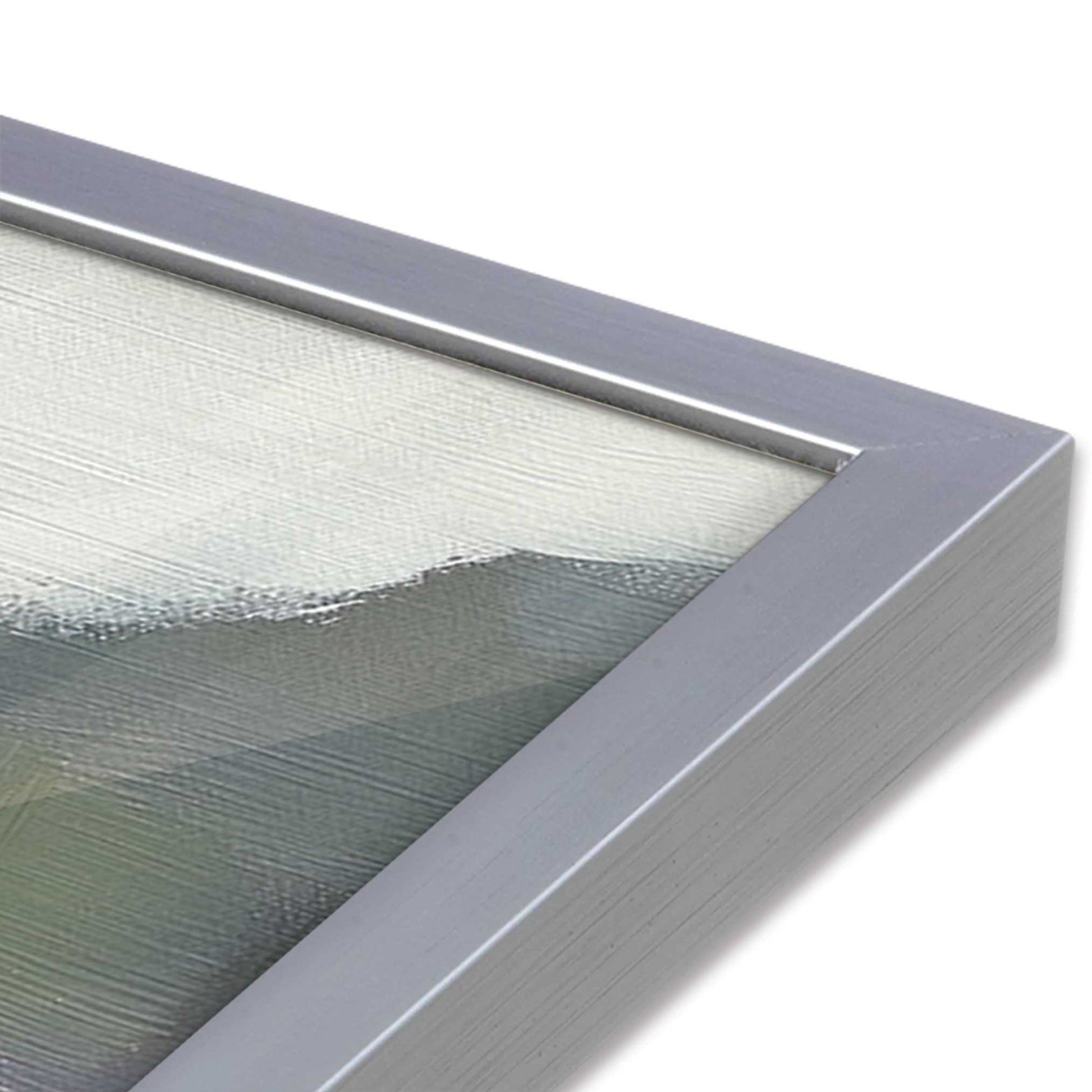 [Color:Polished Chrome], Picture of art in a Polished Chrome frame of the corner