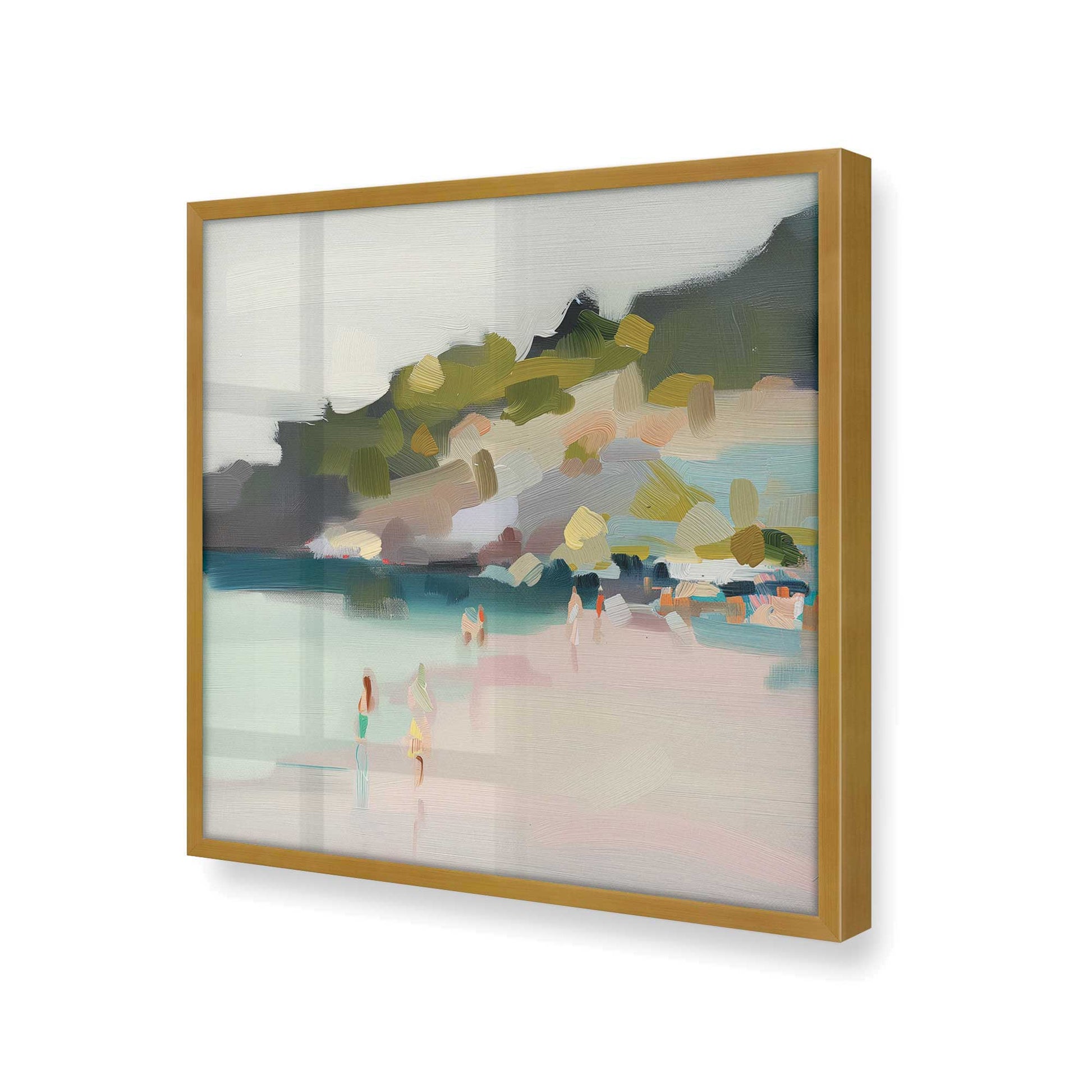 [Color:Polished Gold], Picture of art in a Polished Gold frame at an angle