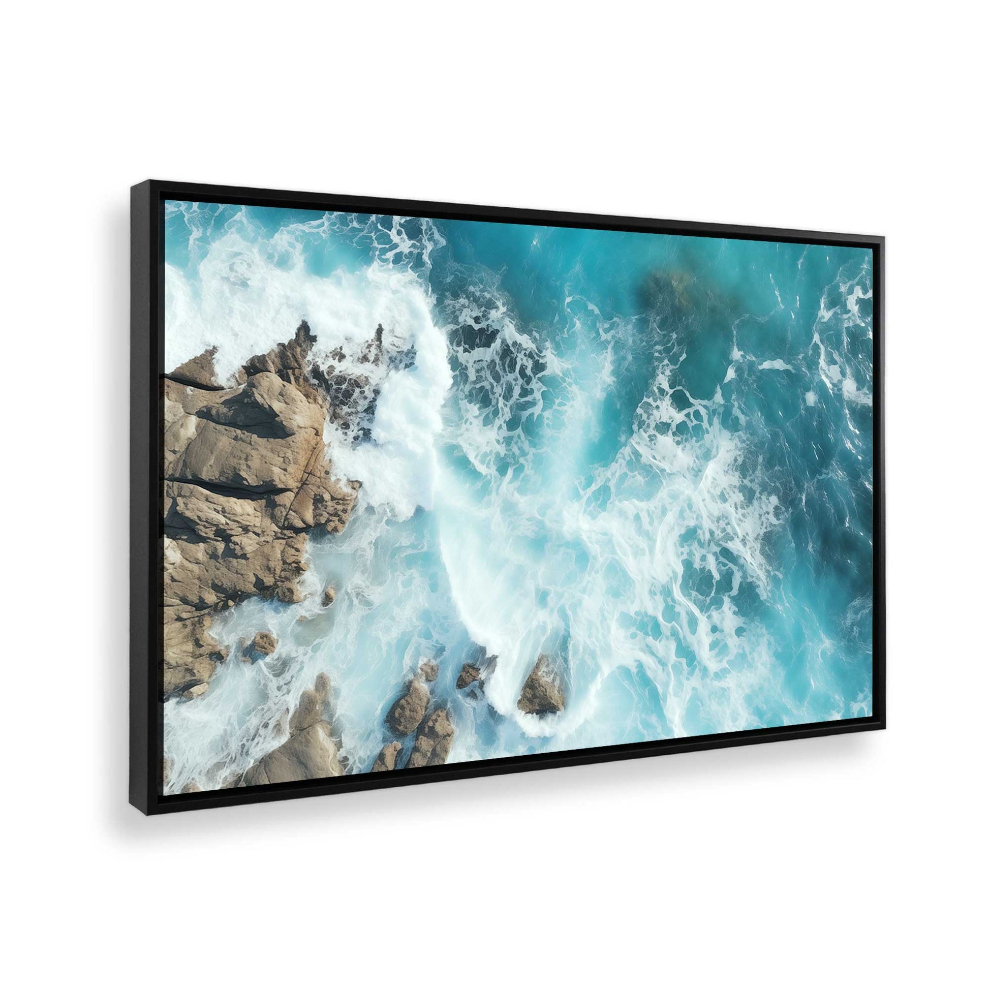 [Color:Satin Black], Picture of art in a Satin Black frame at an angle