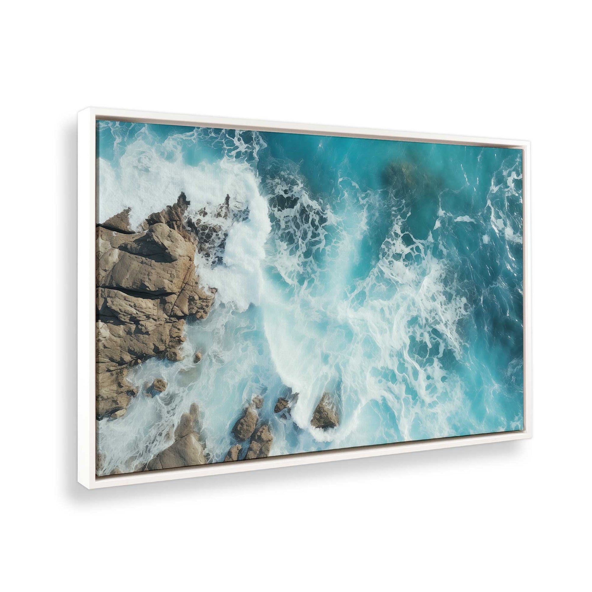 [Color:Opaque White], Picture of art in a White frame at an angle