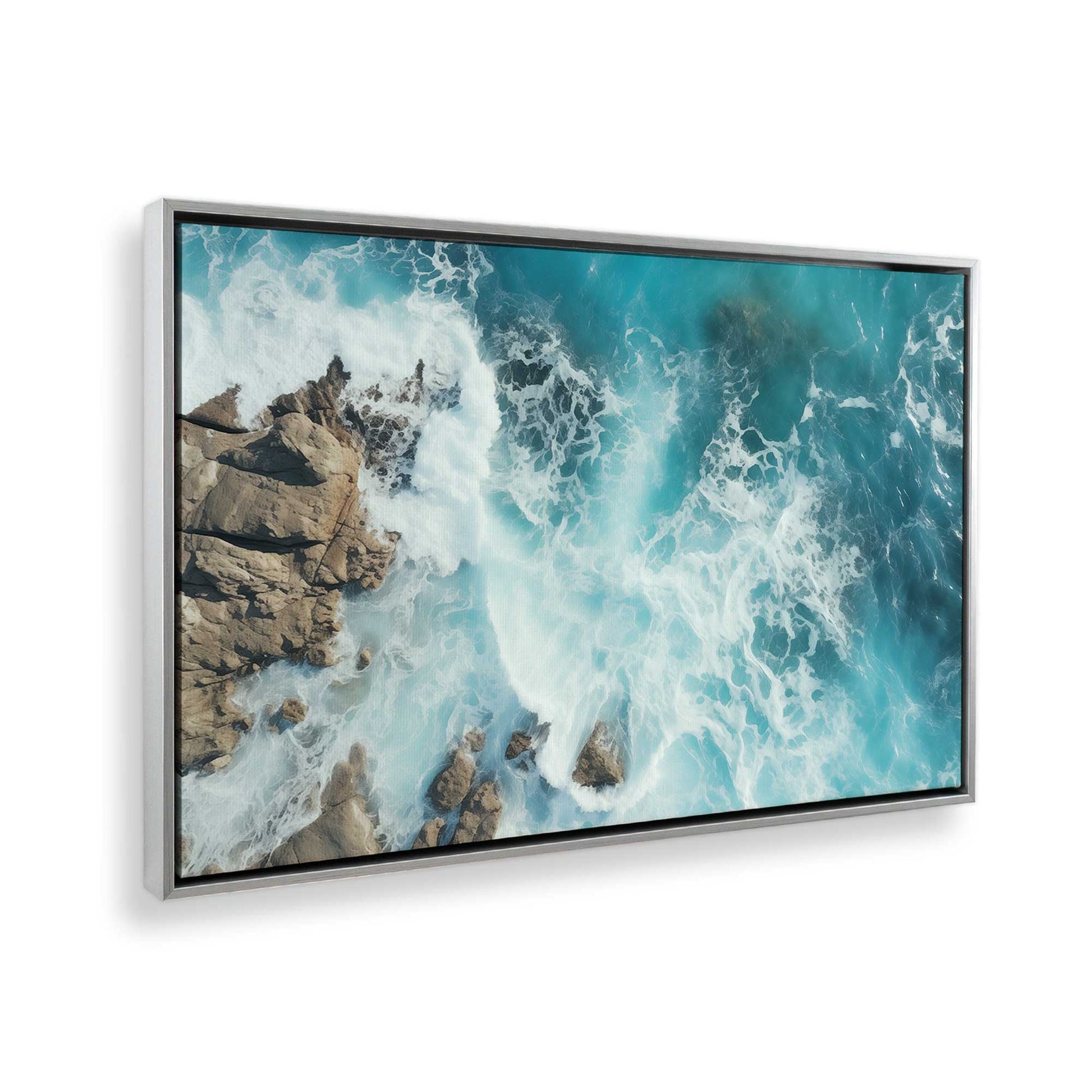 [Color:Polished Chrome], Picture of art in a Polished Chrome frame at an angle