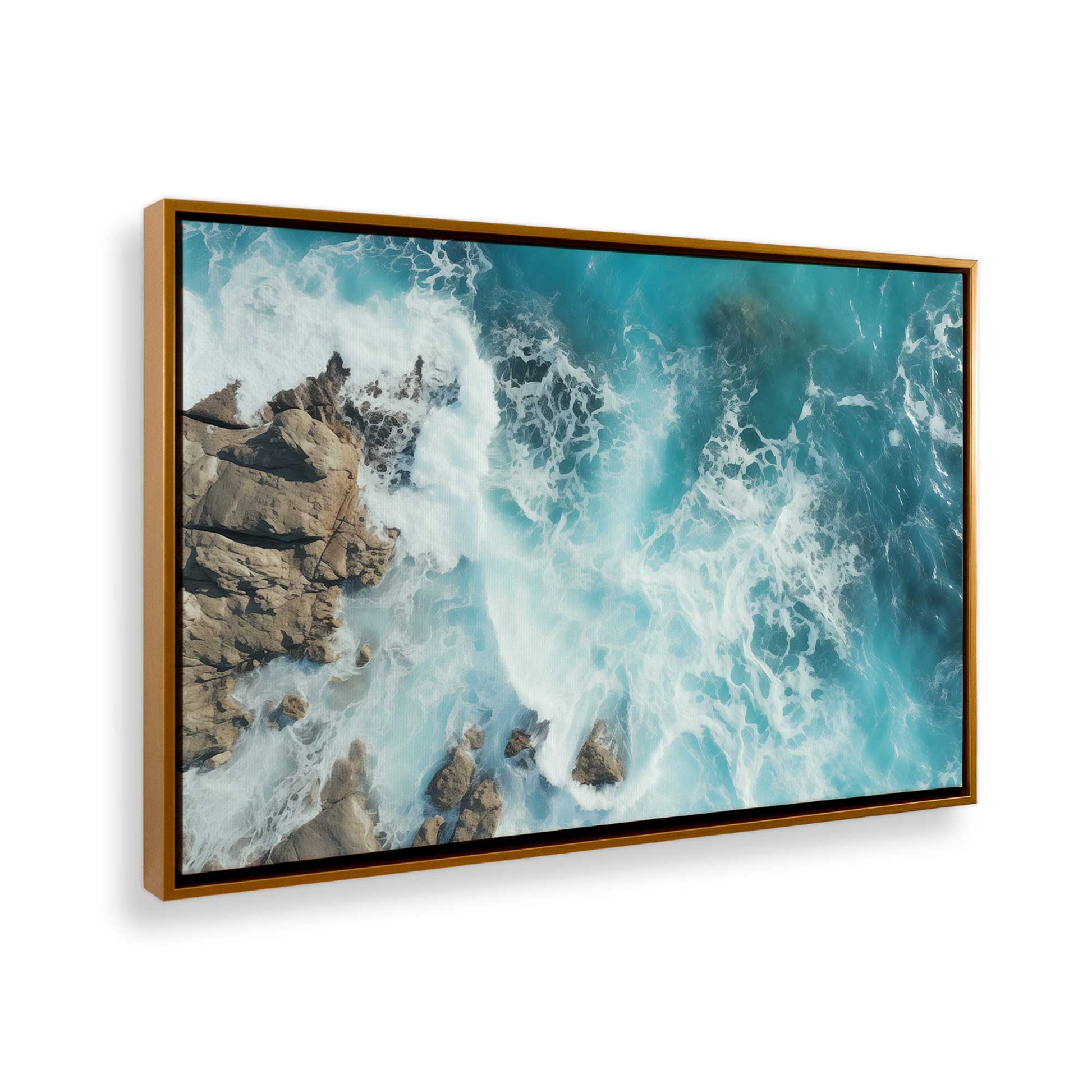 [Color:Polished Gold], Picture of art in a Polished Gold frame at an angle