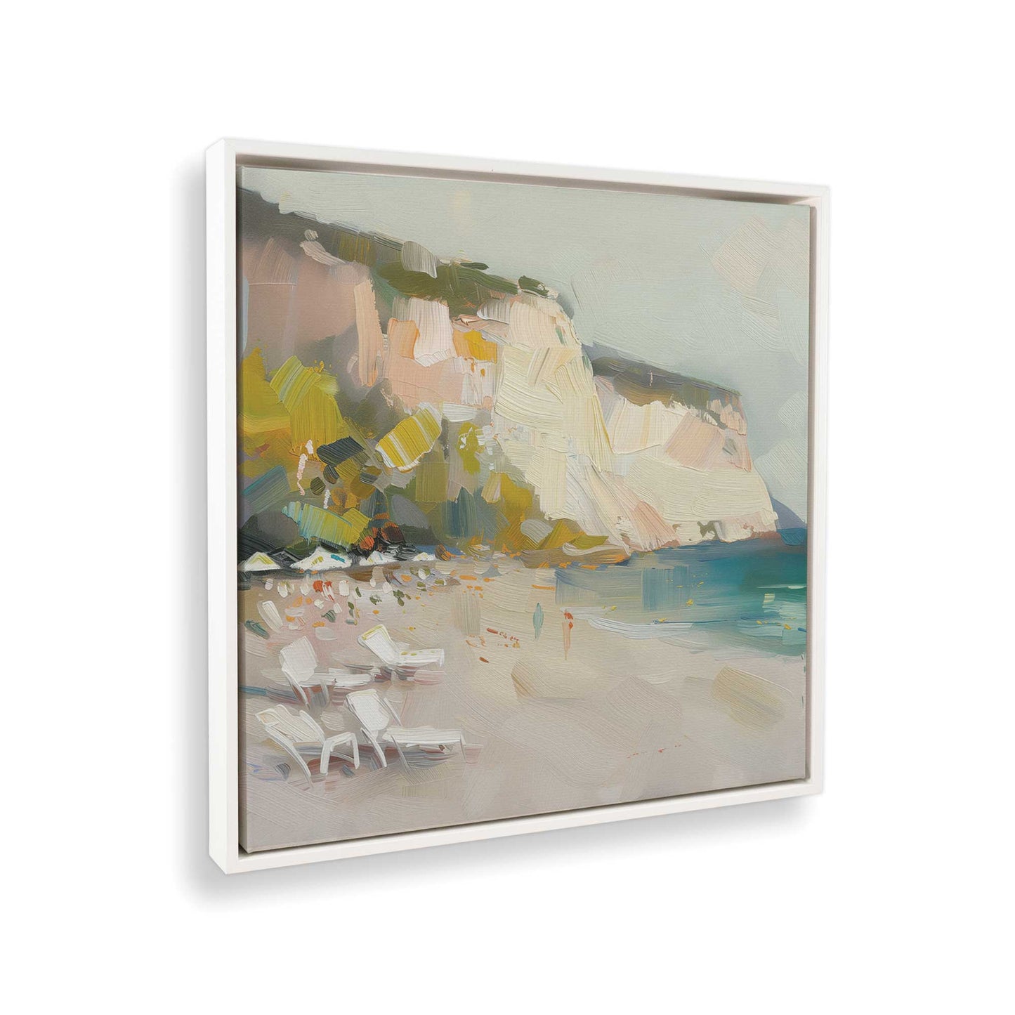 [Color:Opaque White], Picture of art in a White frame at an angle
