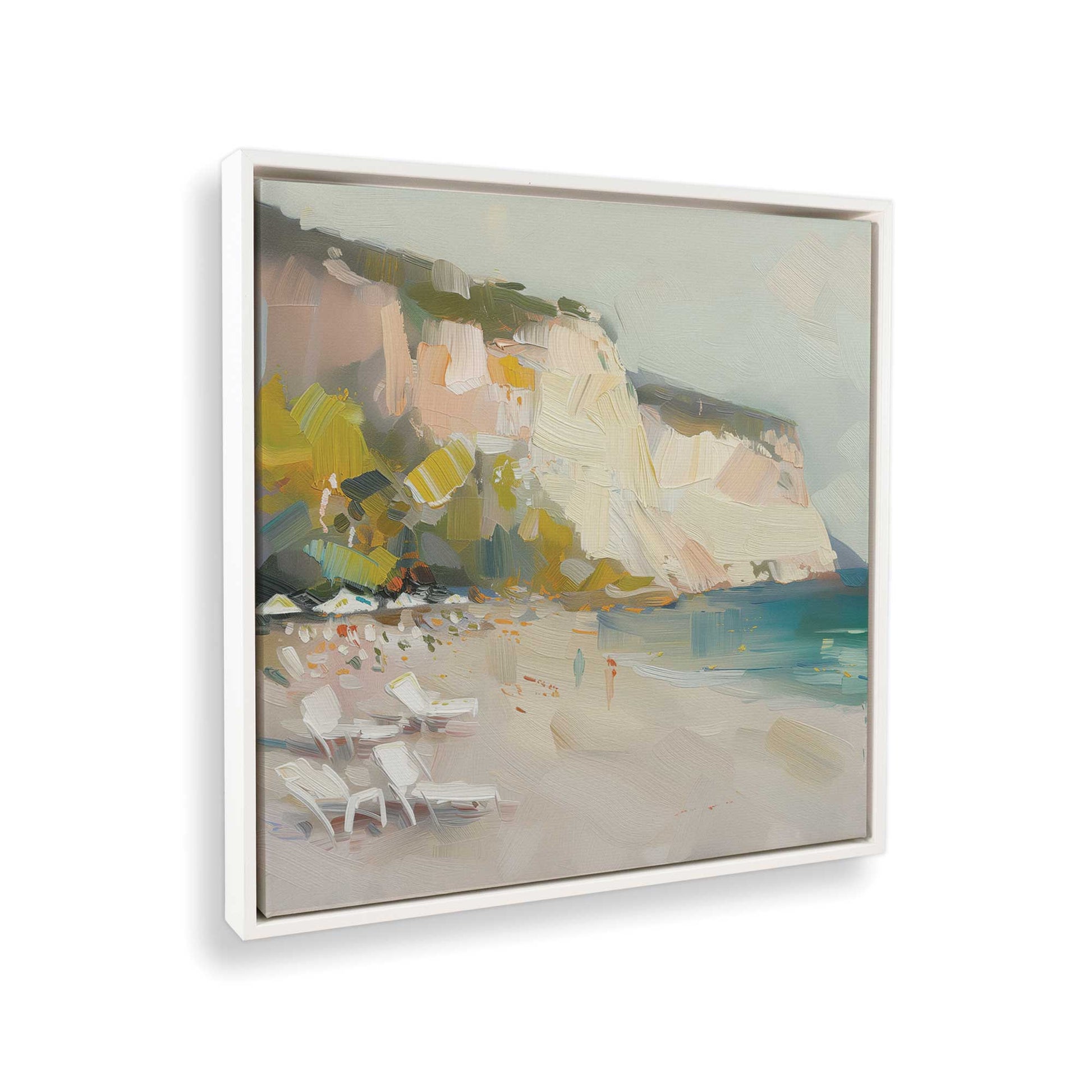 [Color:Opaque White], Picture of art in a White frame at an angle