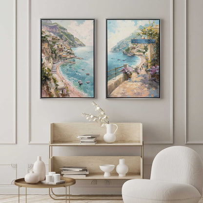Colors of the Italian Coast Canvas Print, Set of 2