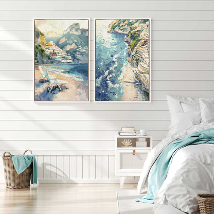 Summer in Positano Canvas Print, Set of 2