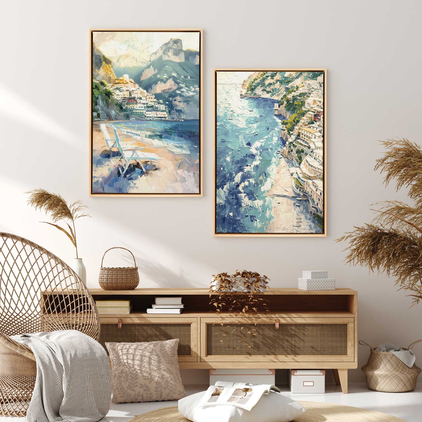 Summer in Positano Canvas Print, Set of 2
