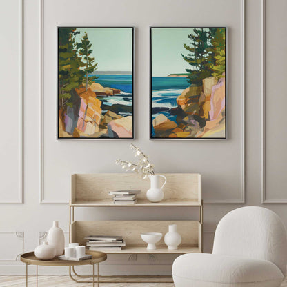 Rugged Coastline Duo Canvas Print, Set of 2