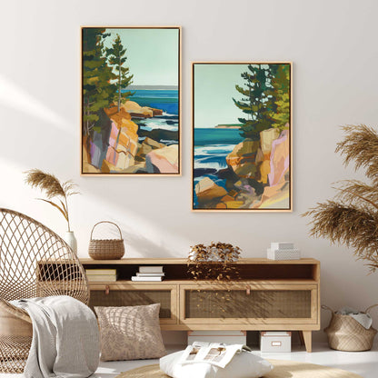 Rugged Coastline Duo Canvas Print, Set of 2