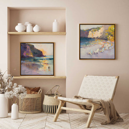 Sunset Shoreline Duo Canvas Print, Set of 2