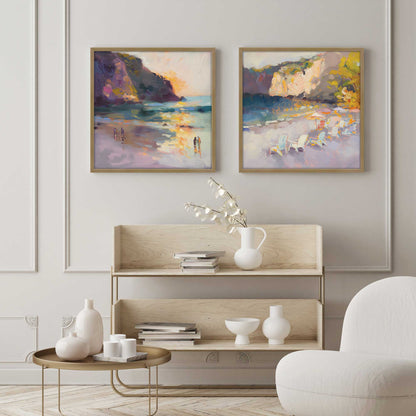 Sunset Shoreline Duo Art Print, Set of 2