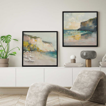 Calm Cliffside Coast Pair Canvas Print, Set of 2