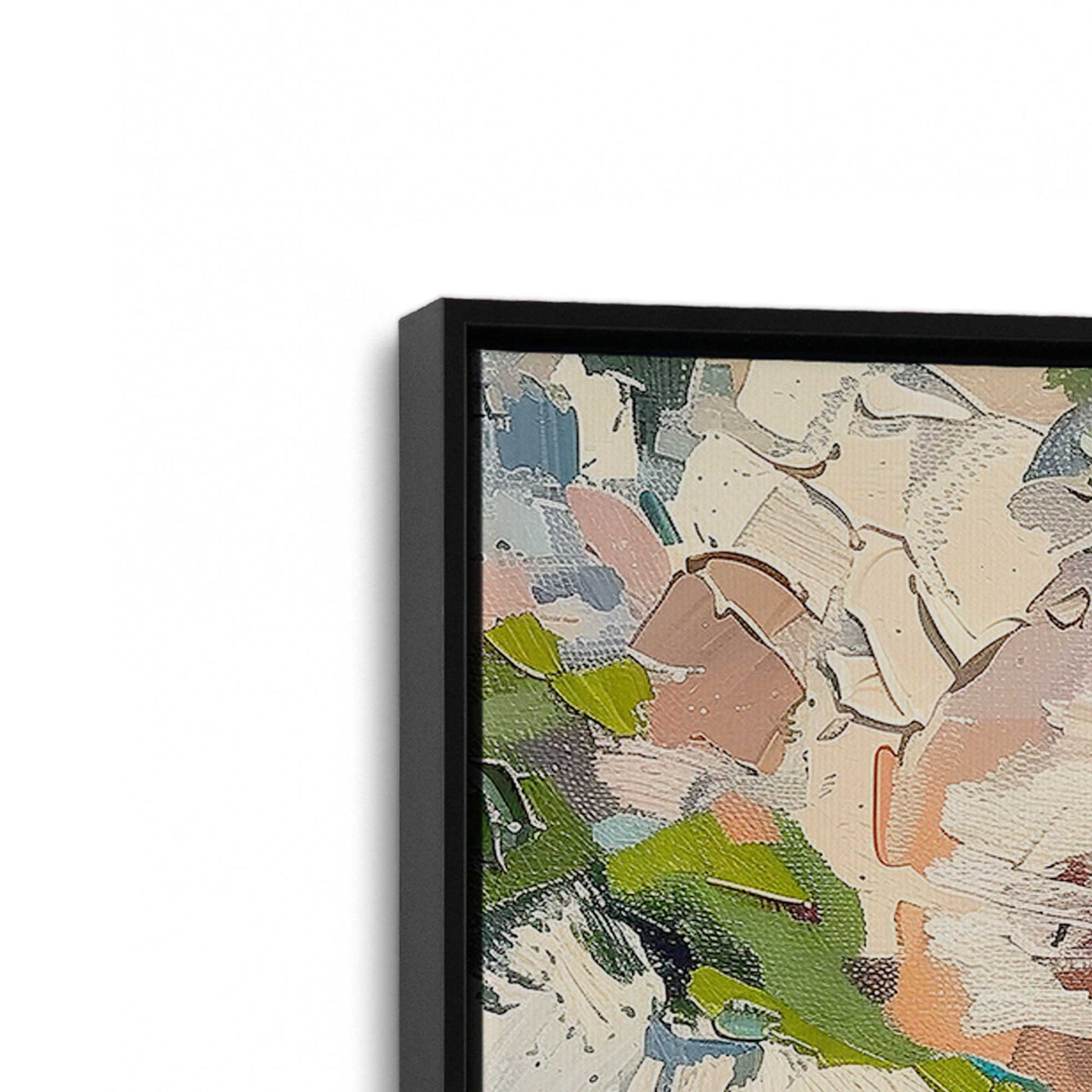 [Color:Satin Black], Picture of art in a Satin Black frame at an angle