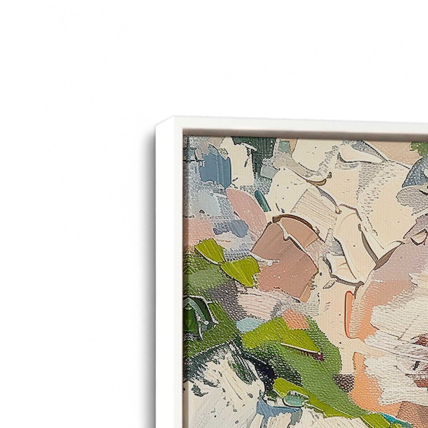 [Color:Opaque White], Picture of art in a White frame at an angle