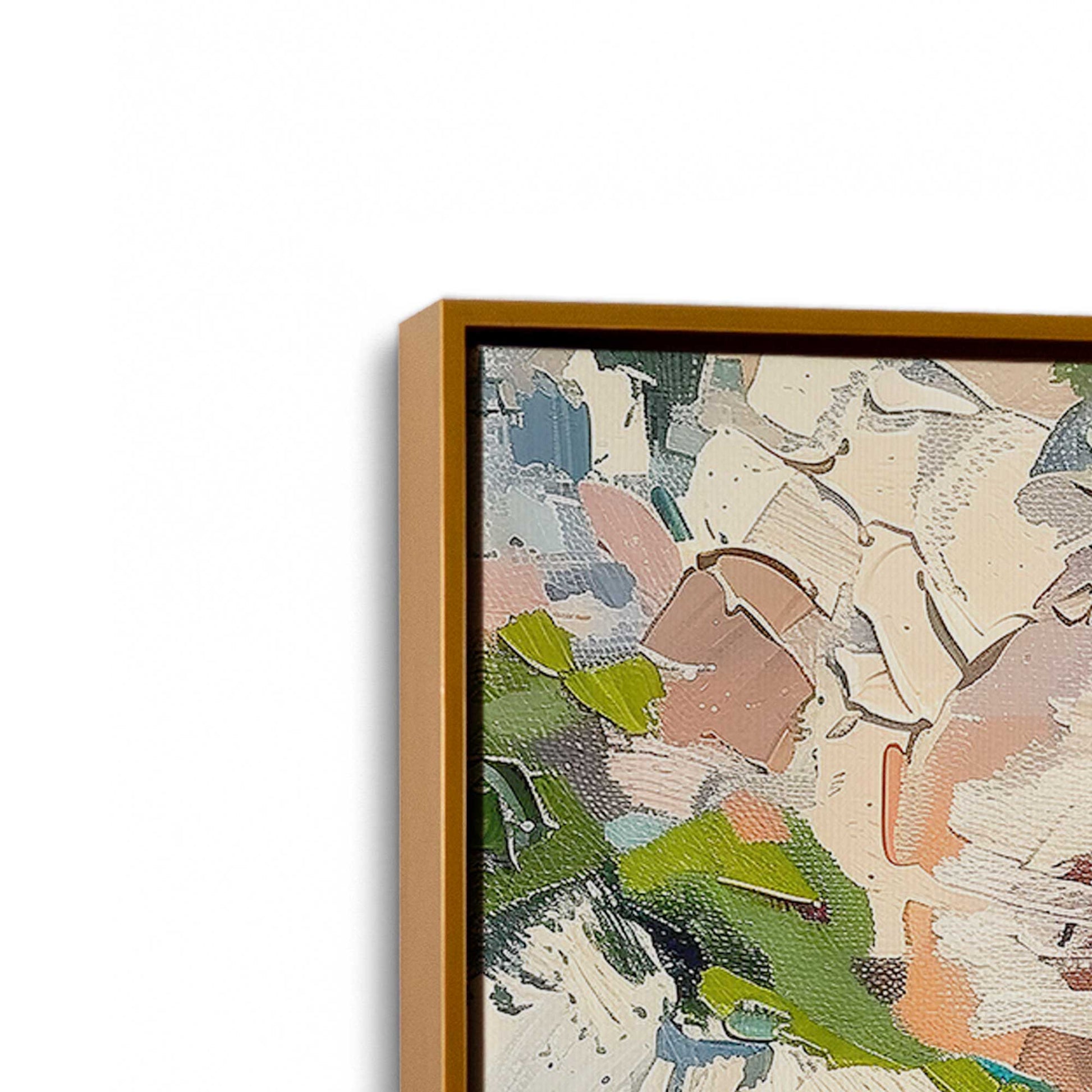 [Color:Polished Gold], Picture of art in a Polished Gold frame at an angle