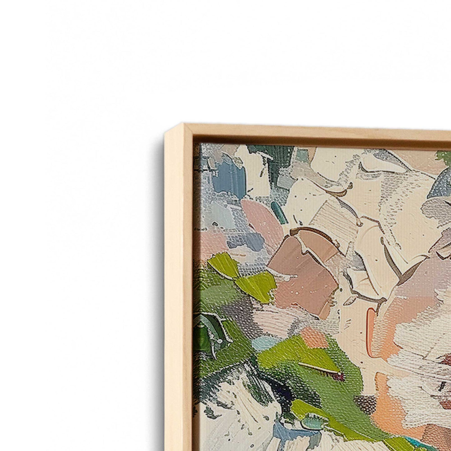 [Color:American Maple], Picture of art in a American Maple frame at an angle