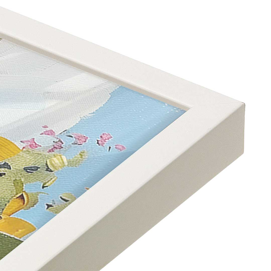 [Color:Opaque White], Picture of art in a Opaque White frame at an angle