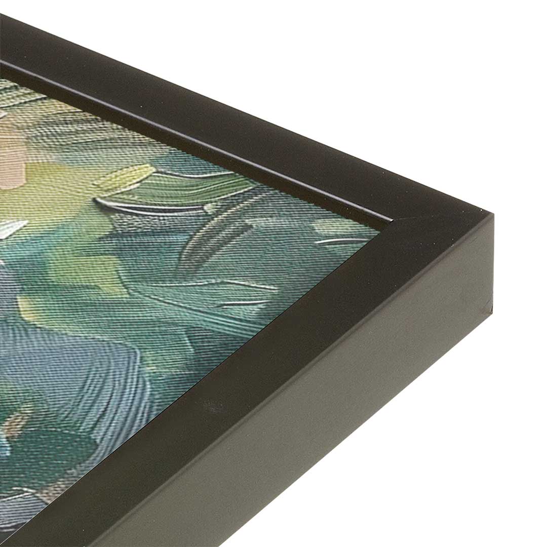 [Color:Satin Black], Picture of art in a Satin Black frame at an angle