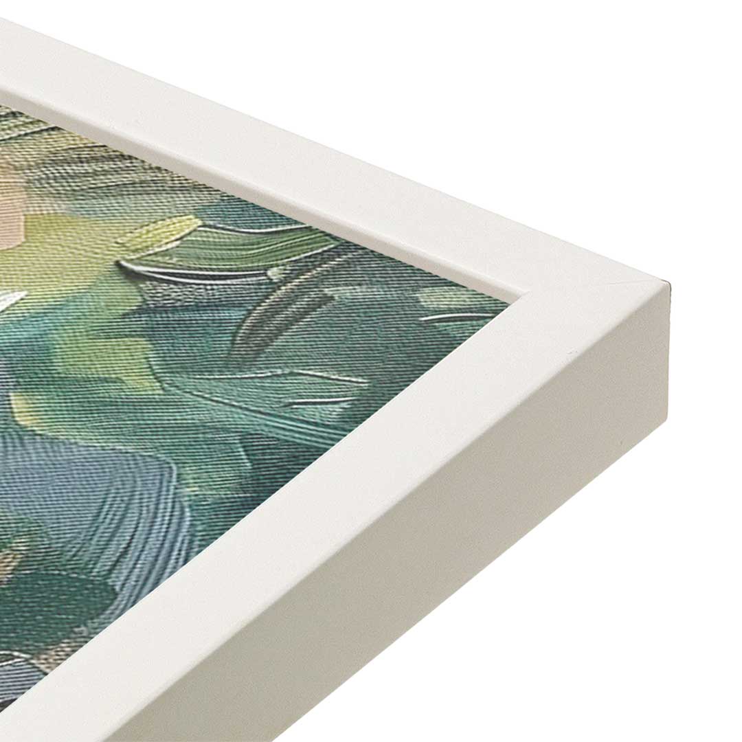 [Color:Opaque White], Picture of art in a Opaque White frame at an angle
