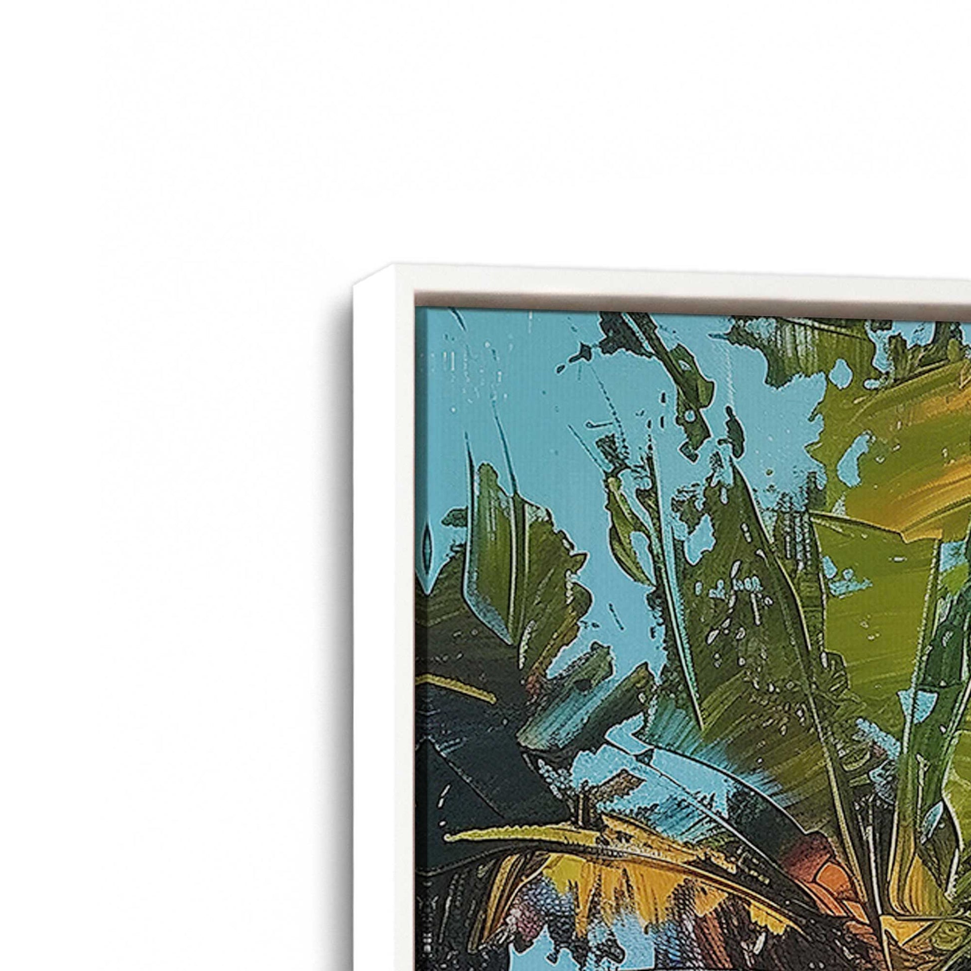 [Color:Opaque White], Picture of art in a White frame at an angle