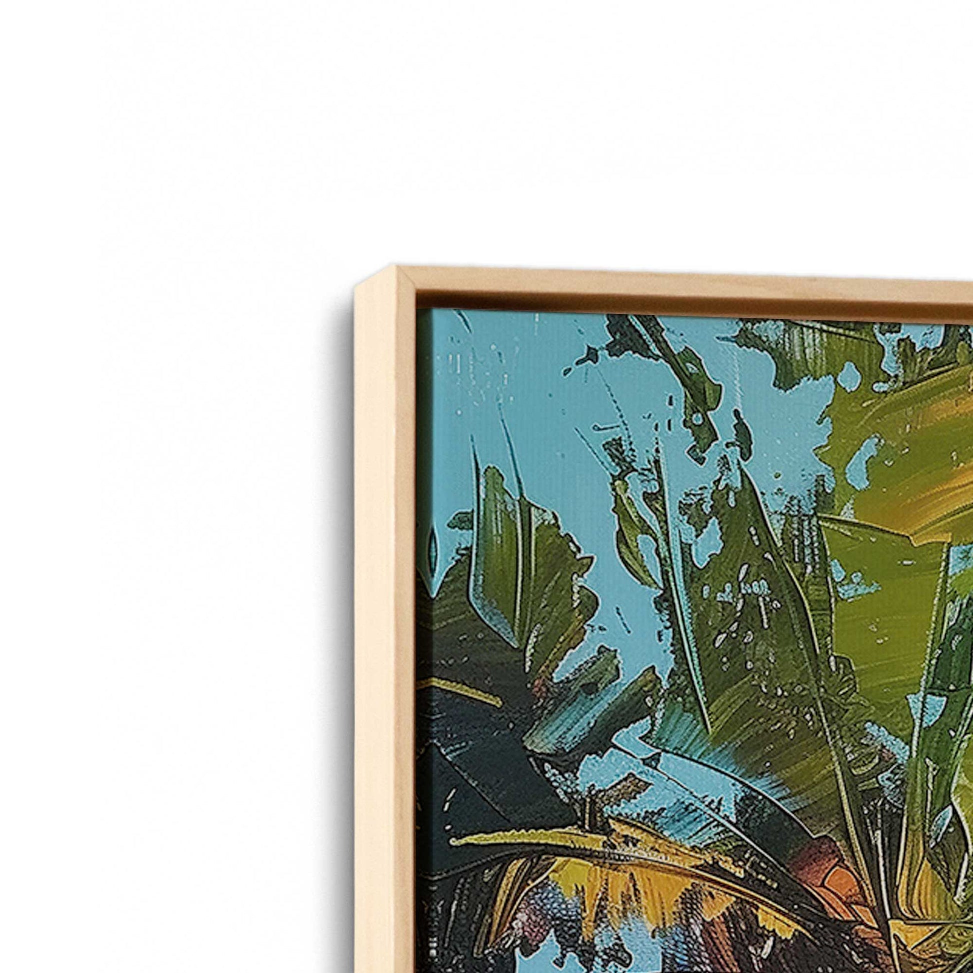 [Color:American Maple], Picture of art in a American Maple frame at an angle