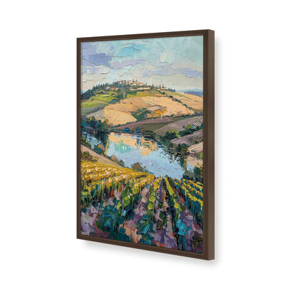 [Color:Brown], Picture of art in a Brown frame of the corner