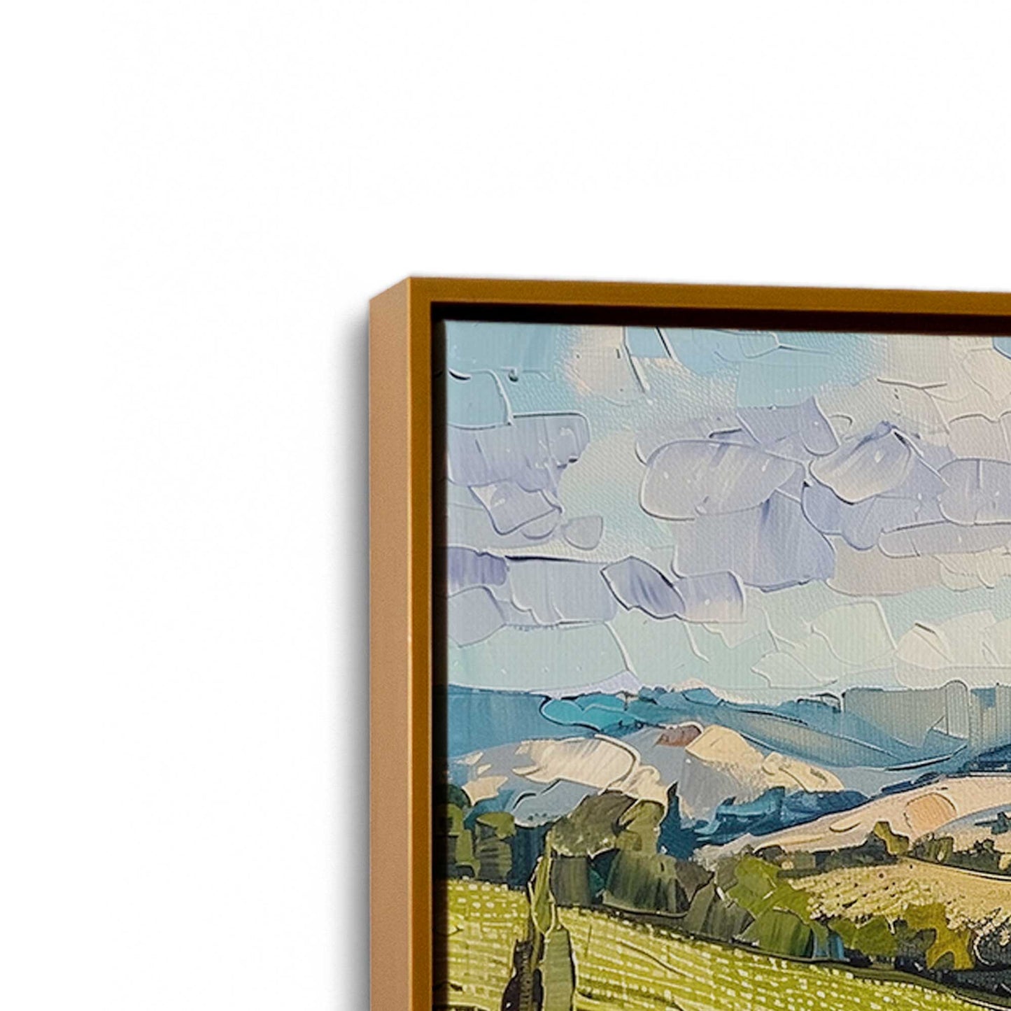 [Color:Polished Gold], Picture of art in a Polished Gold frame at an angle