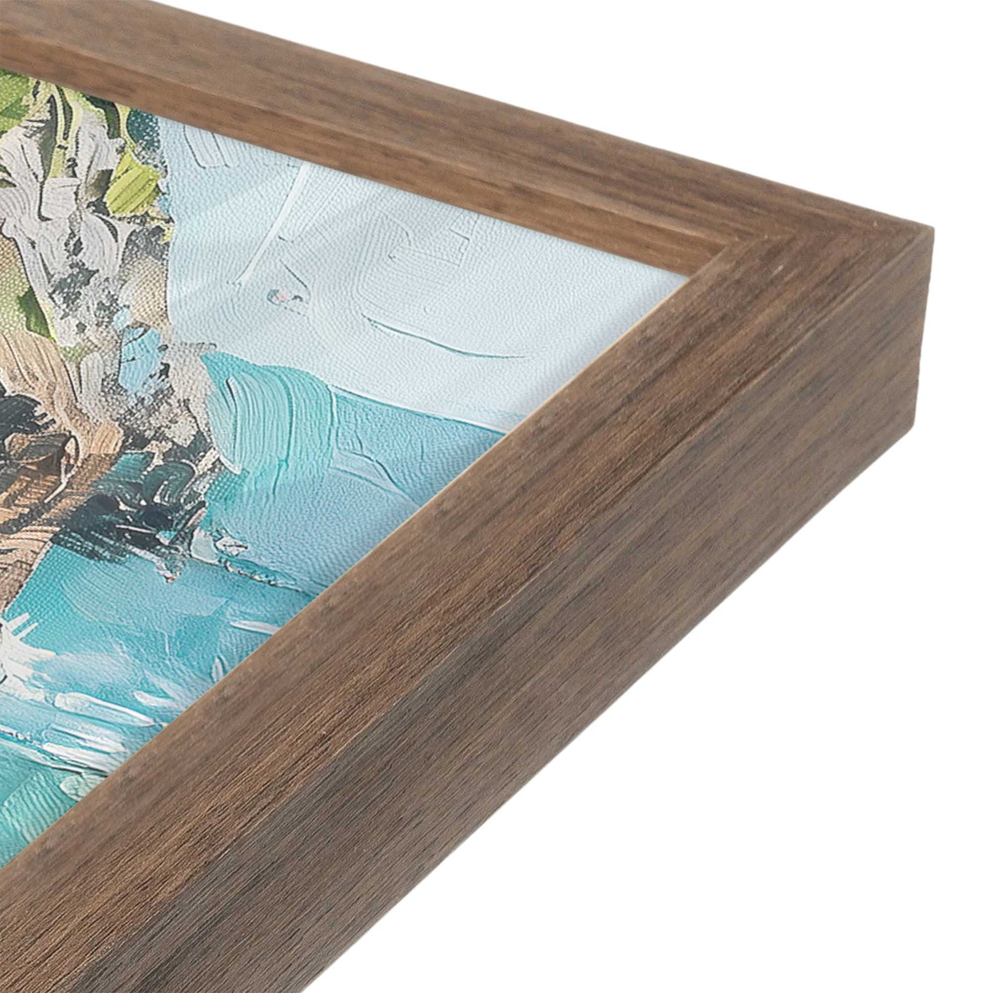 [Color:Walnut], Picture of art in a Walnut frame of the corner
