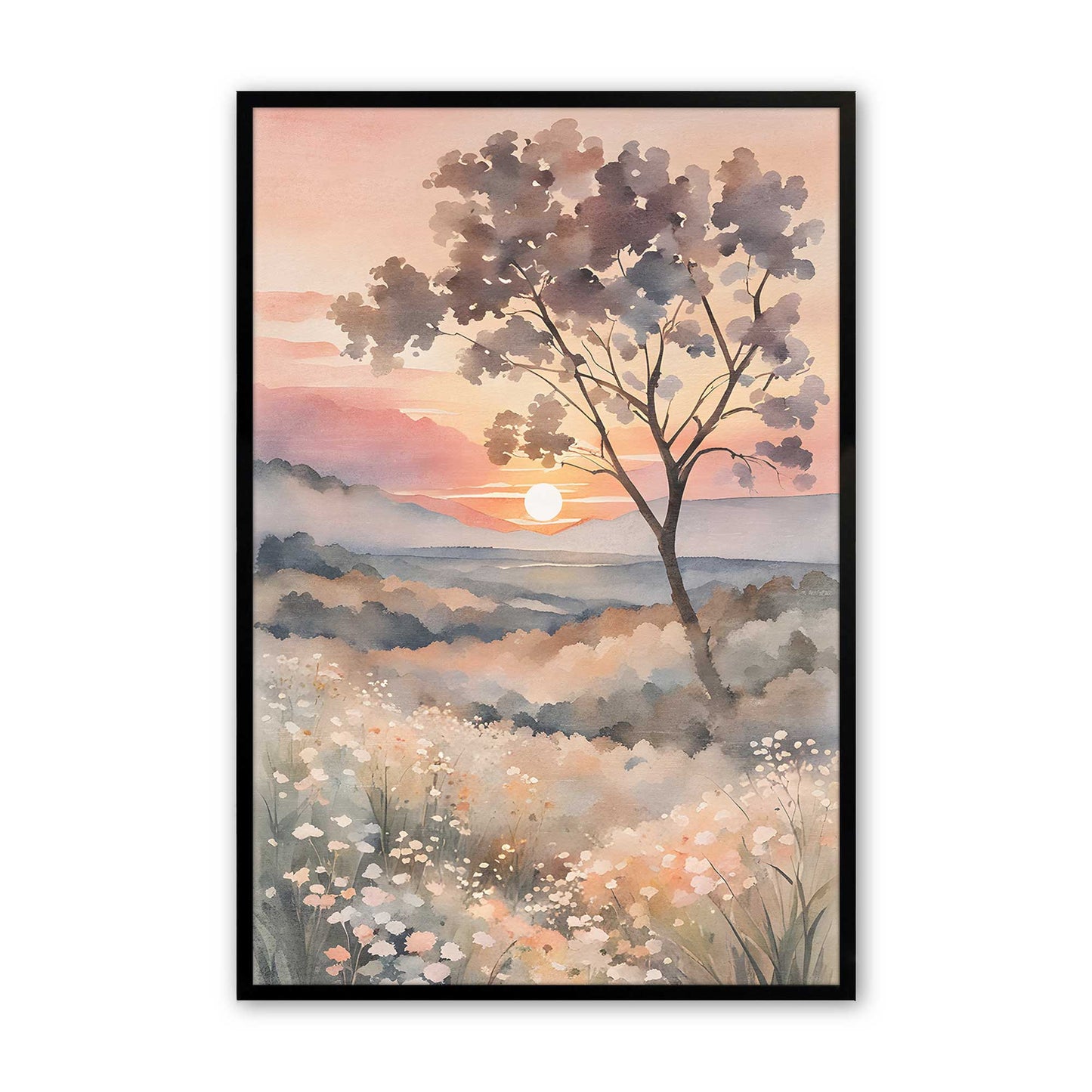 Dreamy Pastel Landscape Art Print, Set of 3