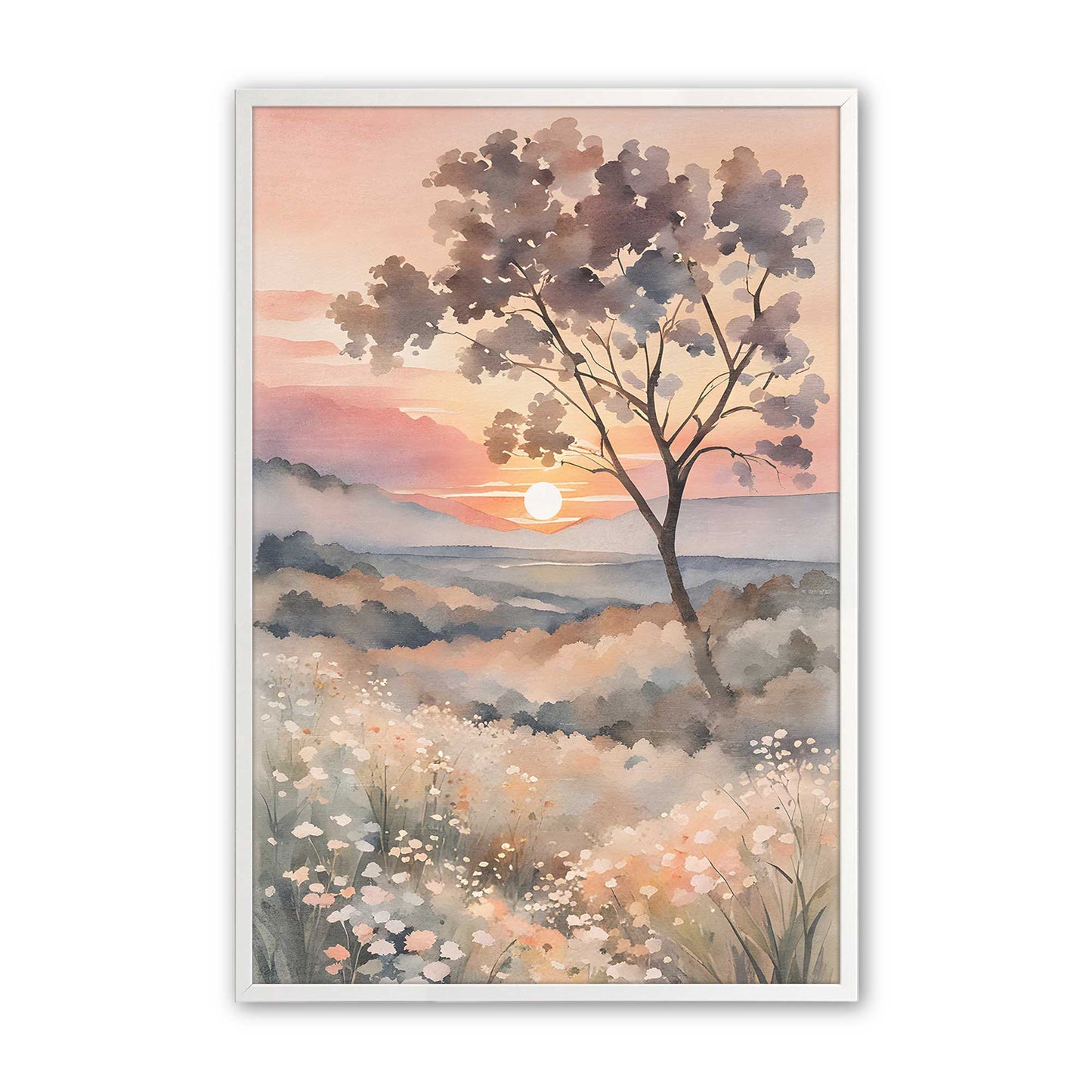 Dreamy Pastel Landscape Art Print, Set of 3