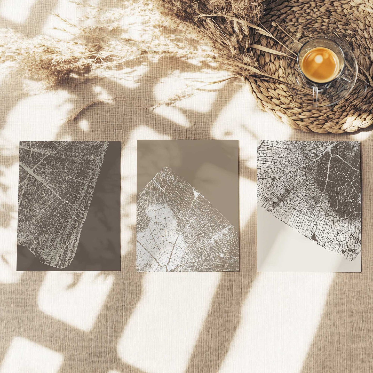 Modern Tree Rings Art Print, Set of 3