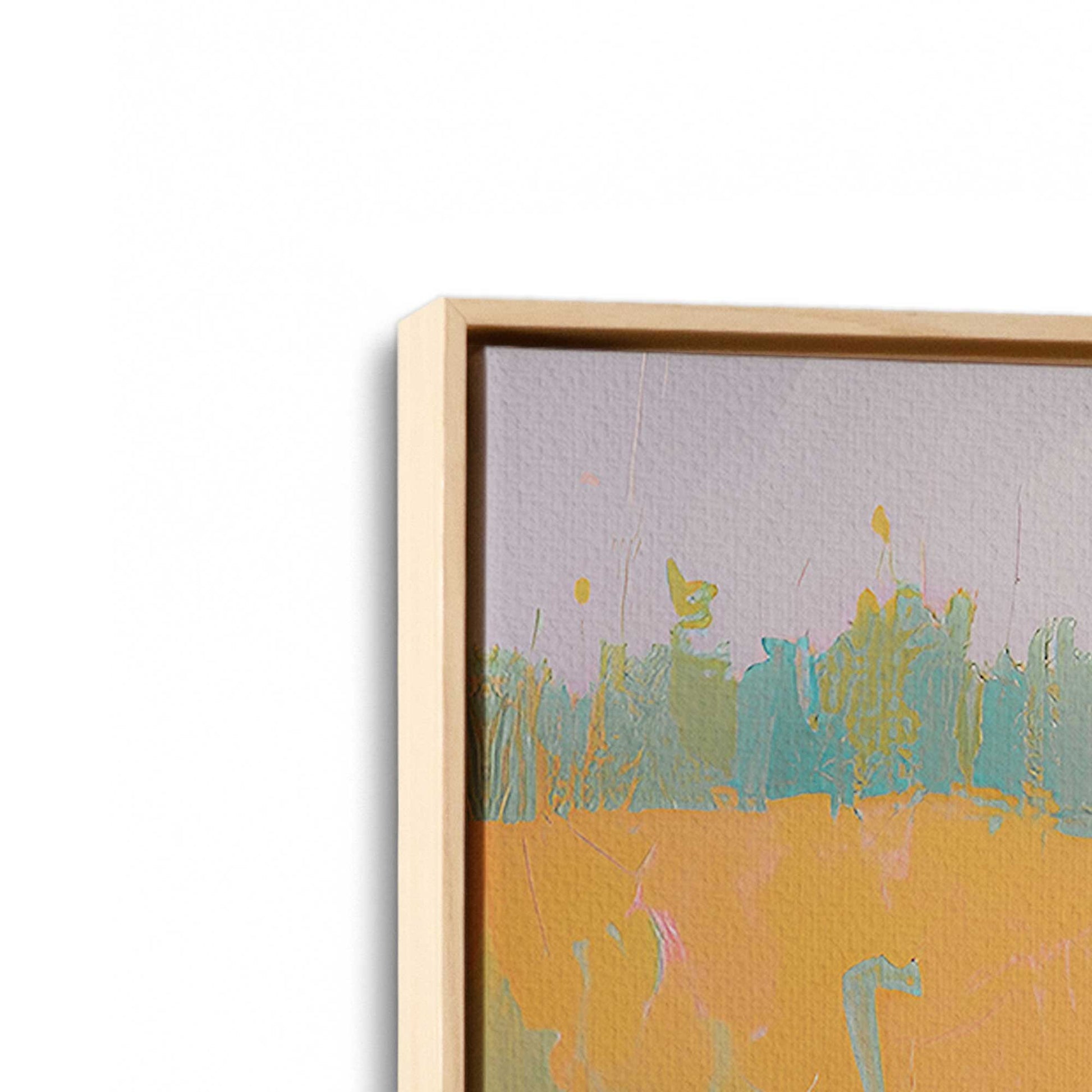 [Color:American Maple], Picture of art in a American Maple frame at an angle