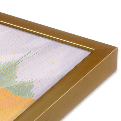 [Color:Polished Gold], Picture of art in a Polished Gold frame at an angle