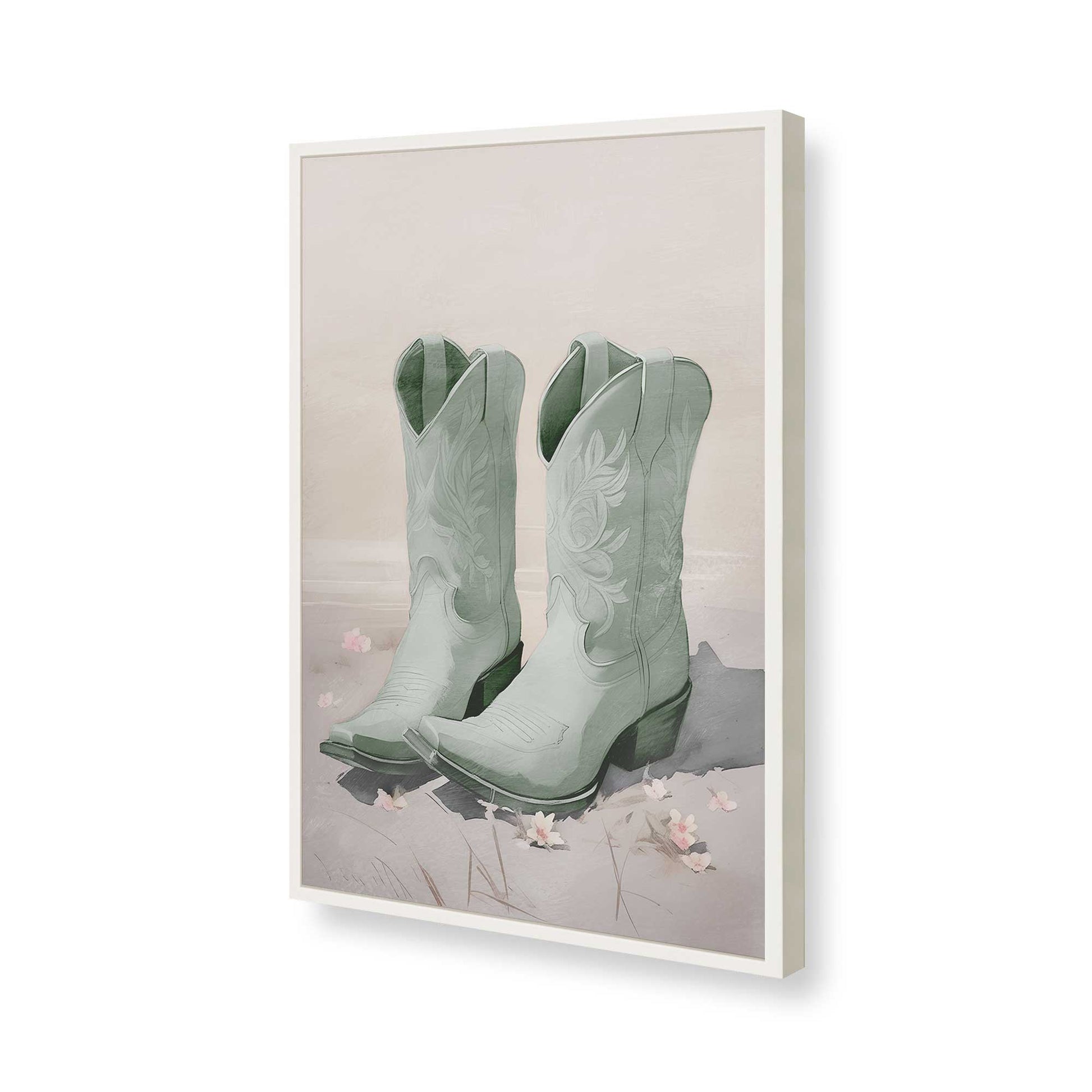 [Color:Opaque White], Picture of art in a Opaque White frame of the corner