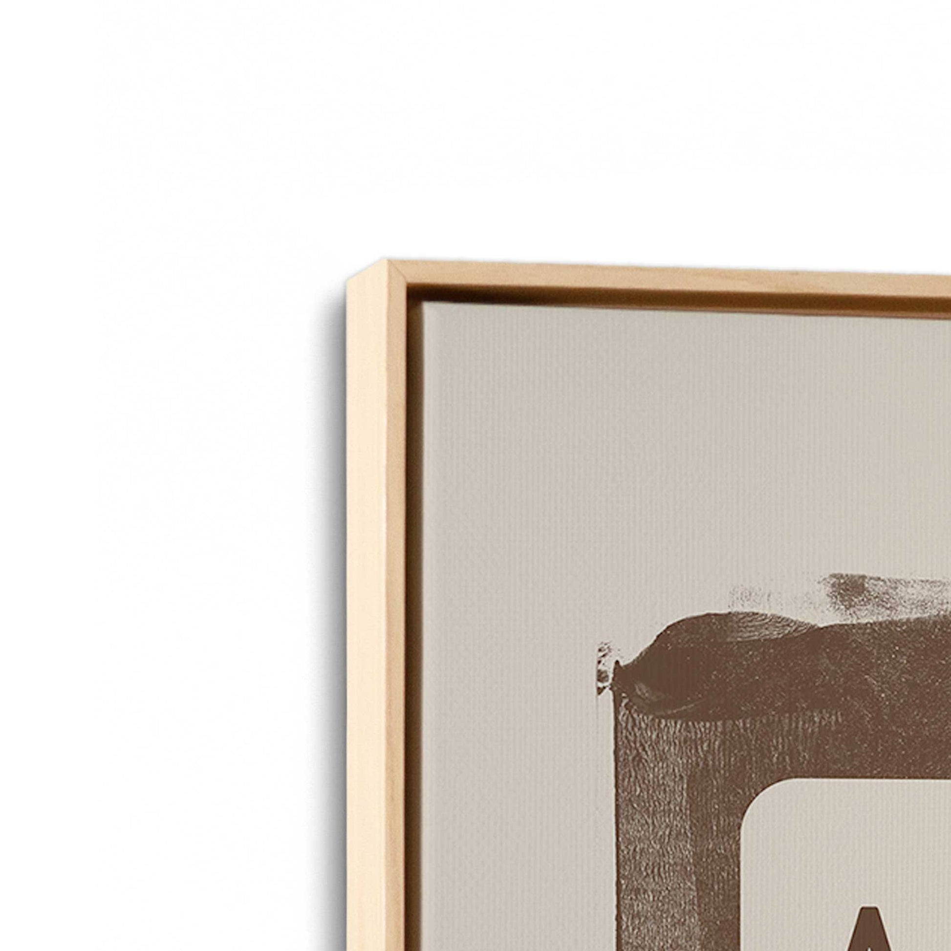 [Color:American Maple], Picture of art in a American Maple frame at an angle