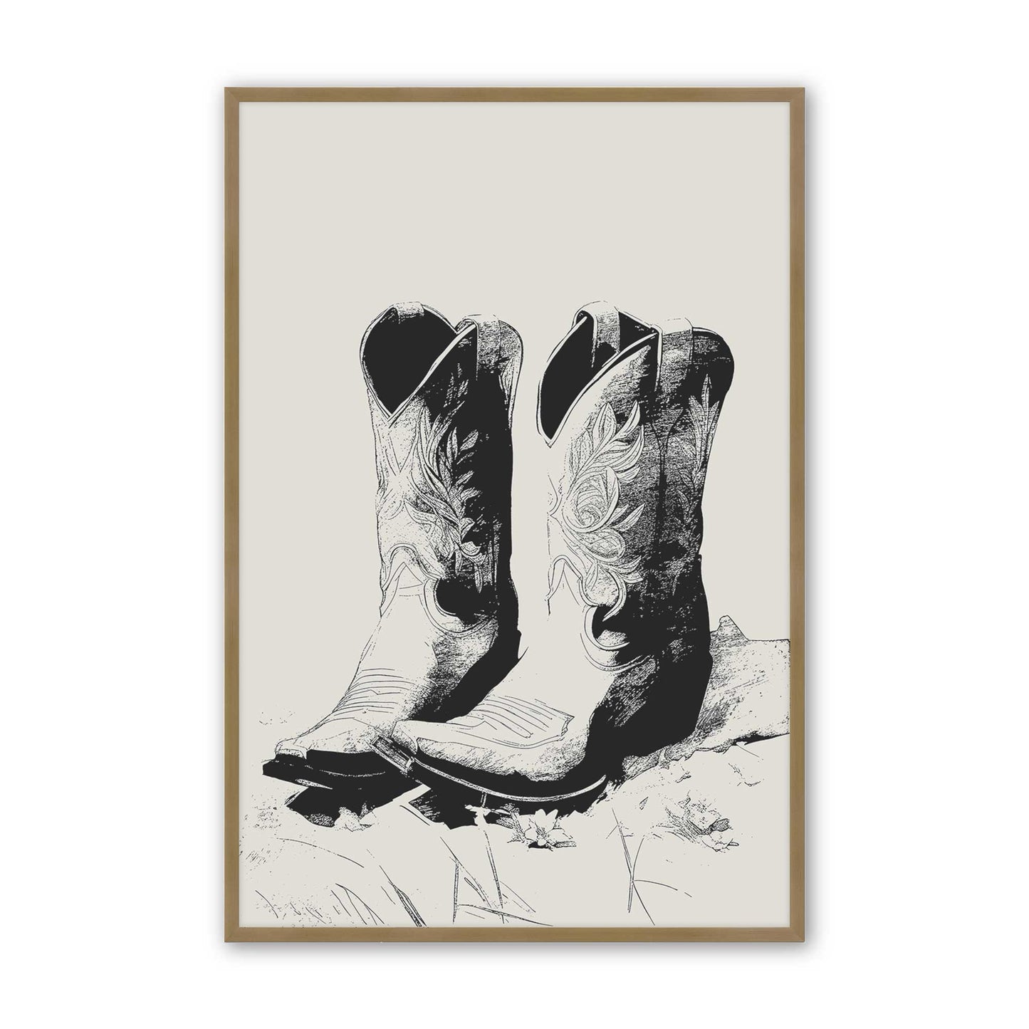 [Color:Brushed Gold], Picture of art in a Brushed Gold frame
