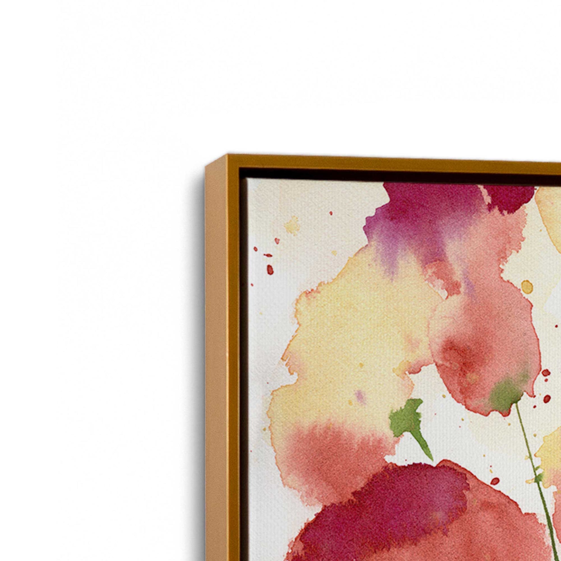 [Color:Polished Gold], Picture of art in a Polished Gold frame at an angle