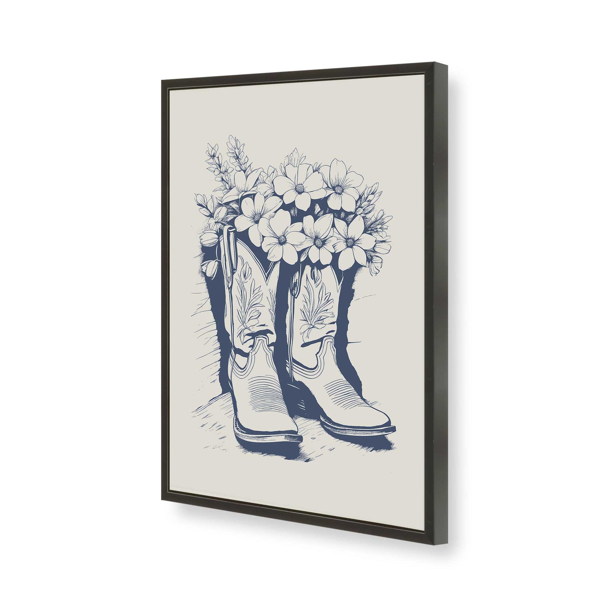 [Color:Satin Black], Picture of art in a Satin Black frame of the corner