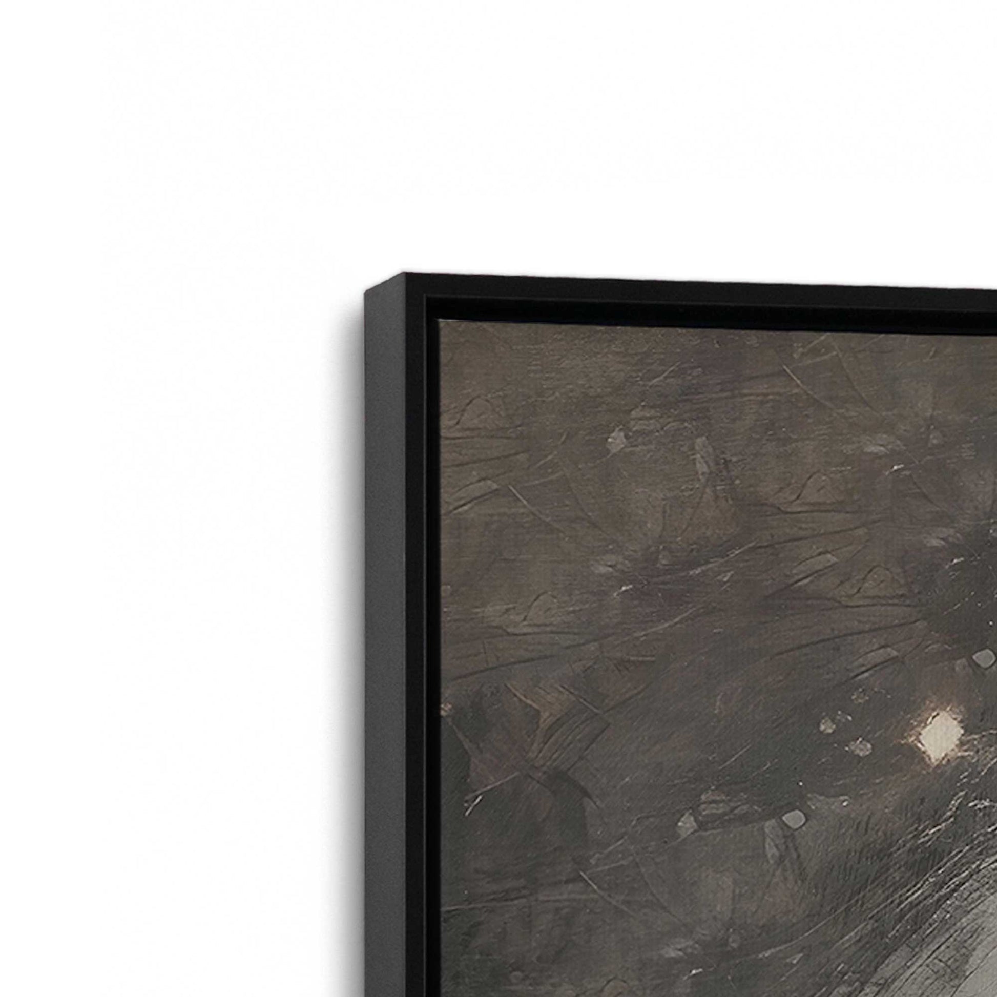 [Color:Satin Black], Picture of art in a Satin Black frame at an angle
