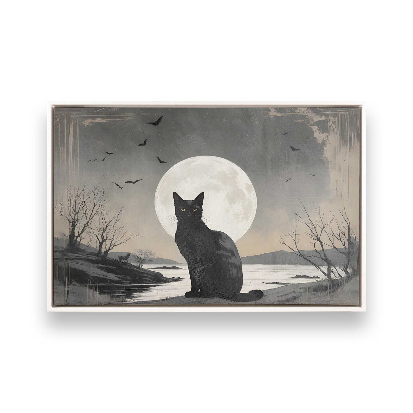 [Color:Opaque White], Picture of art in a White frame
