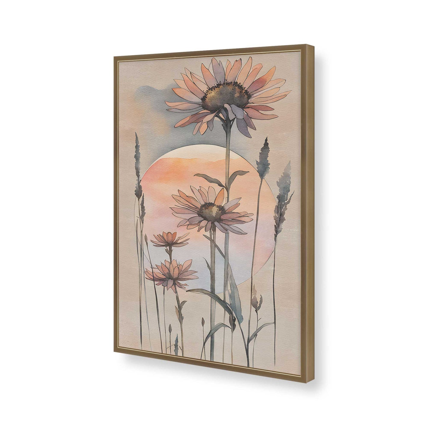 [Color:Brushed Gold], Picture of art in a Brushed Gold frame of the corner