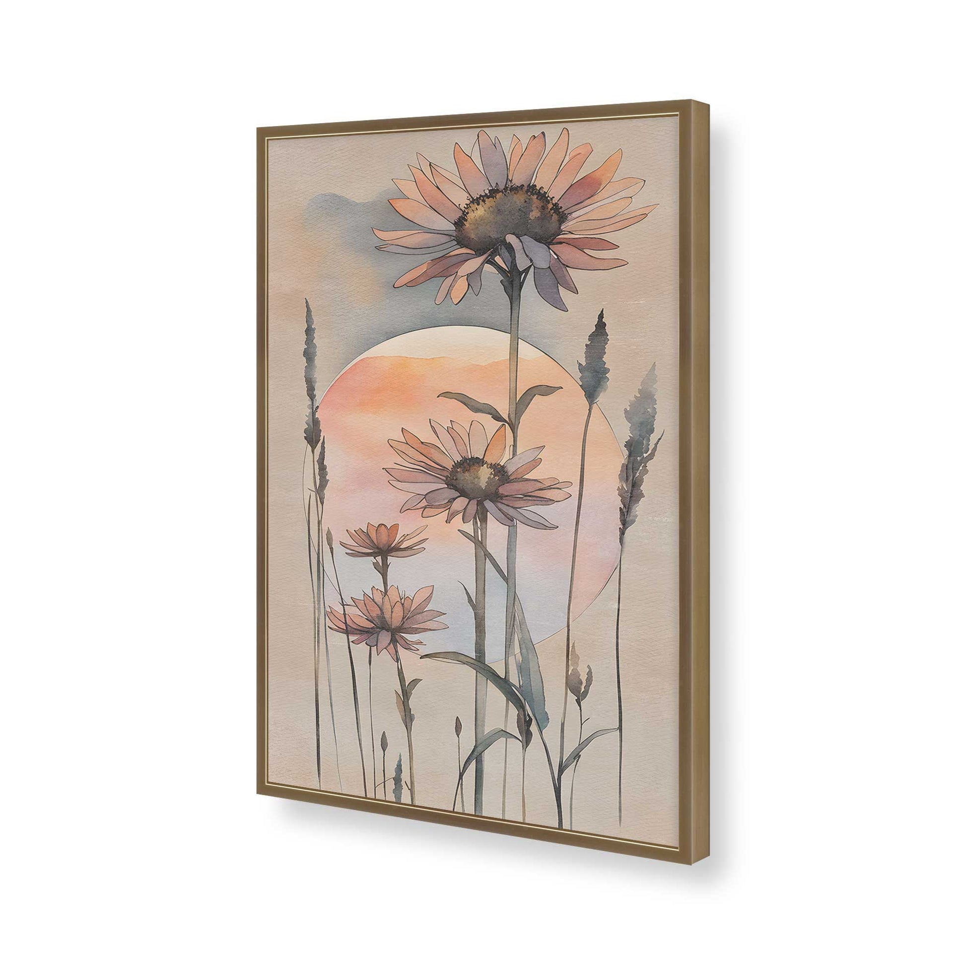 [Color:Brushed Gold], Picture of art in a Brushed Gold frame of the corner