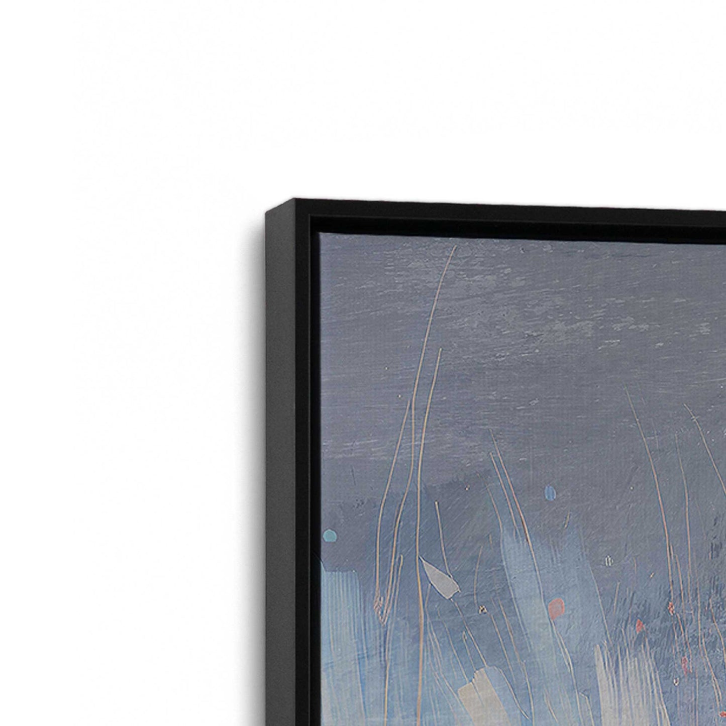[Color:Satin Black], Picture of art in a Satin Black frame at an angle