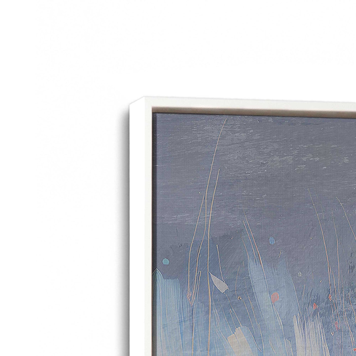 [Color:Opaque White], Picture of art in a White frame at an angle