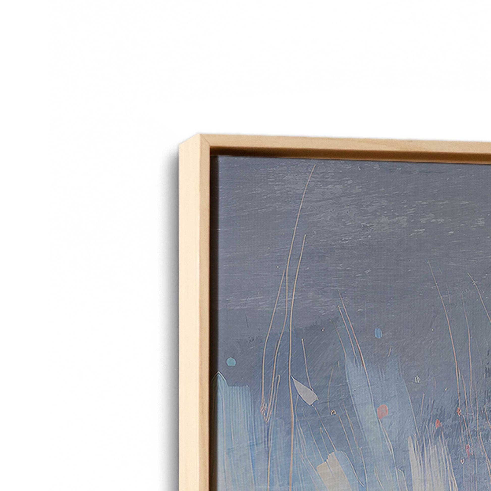 [Color:American Maple], Picture of art in a American Maple frame at an angle