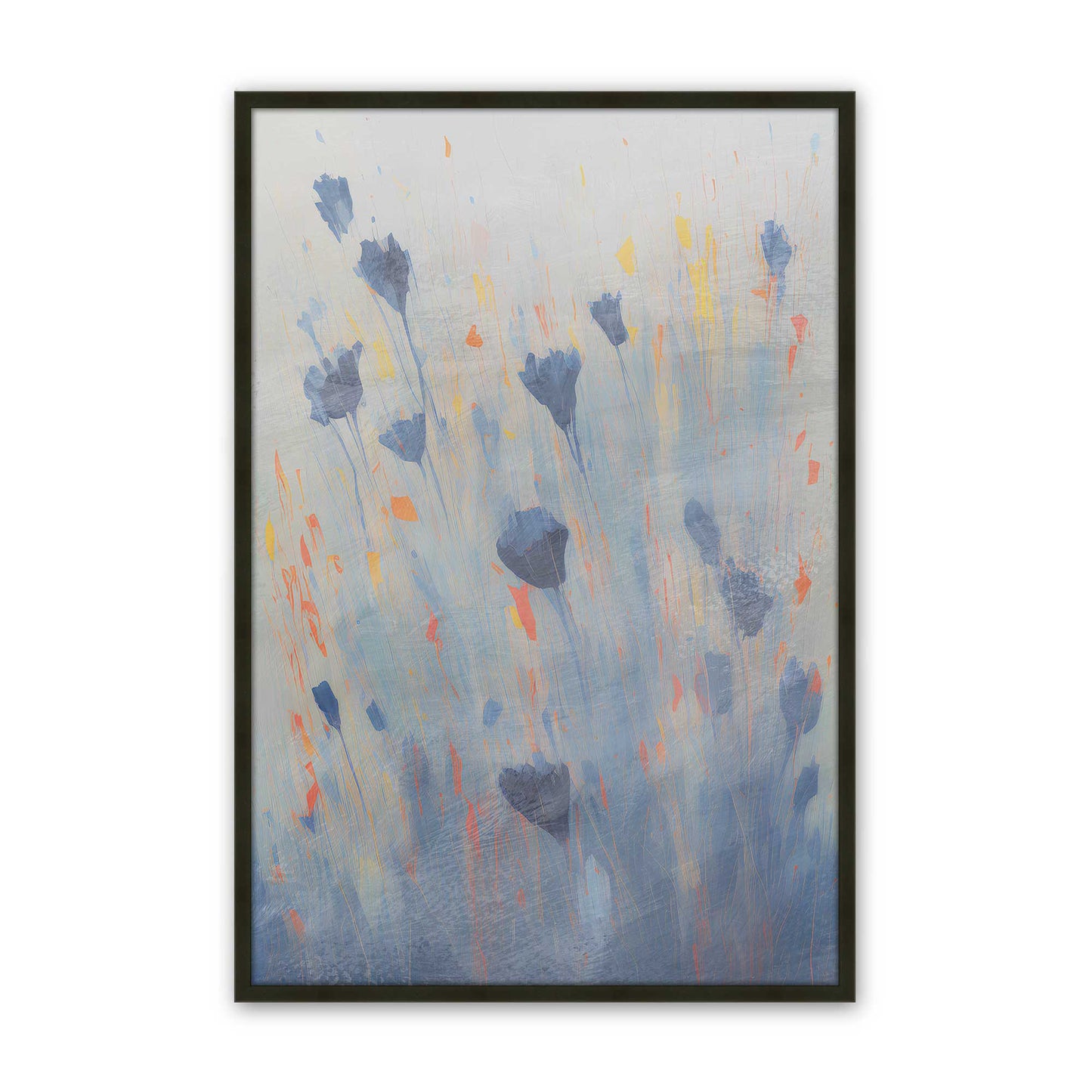 Blue Blooms Rising Set of 3 Art Prints