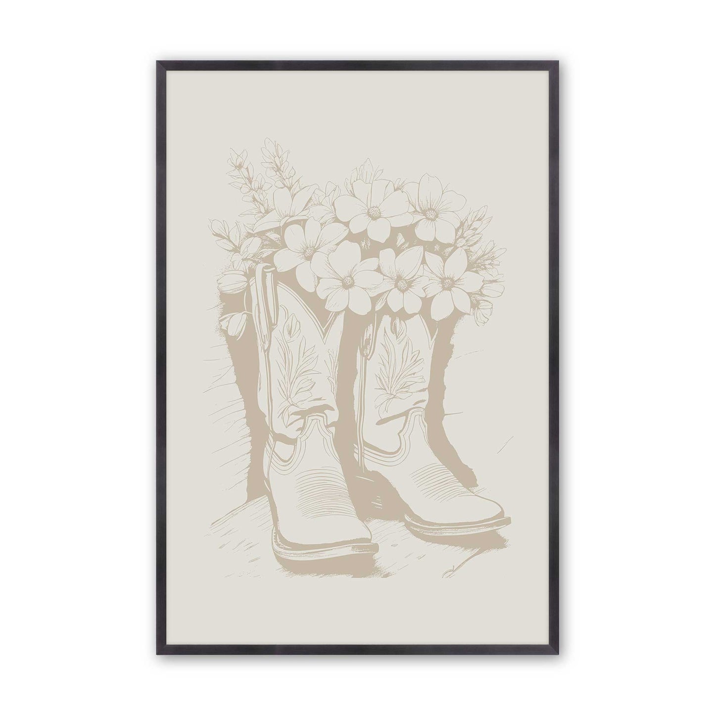 Tan Cowboy Trio Set of 3 Art Prints