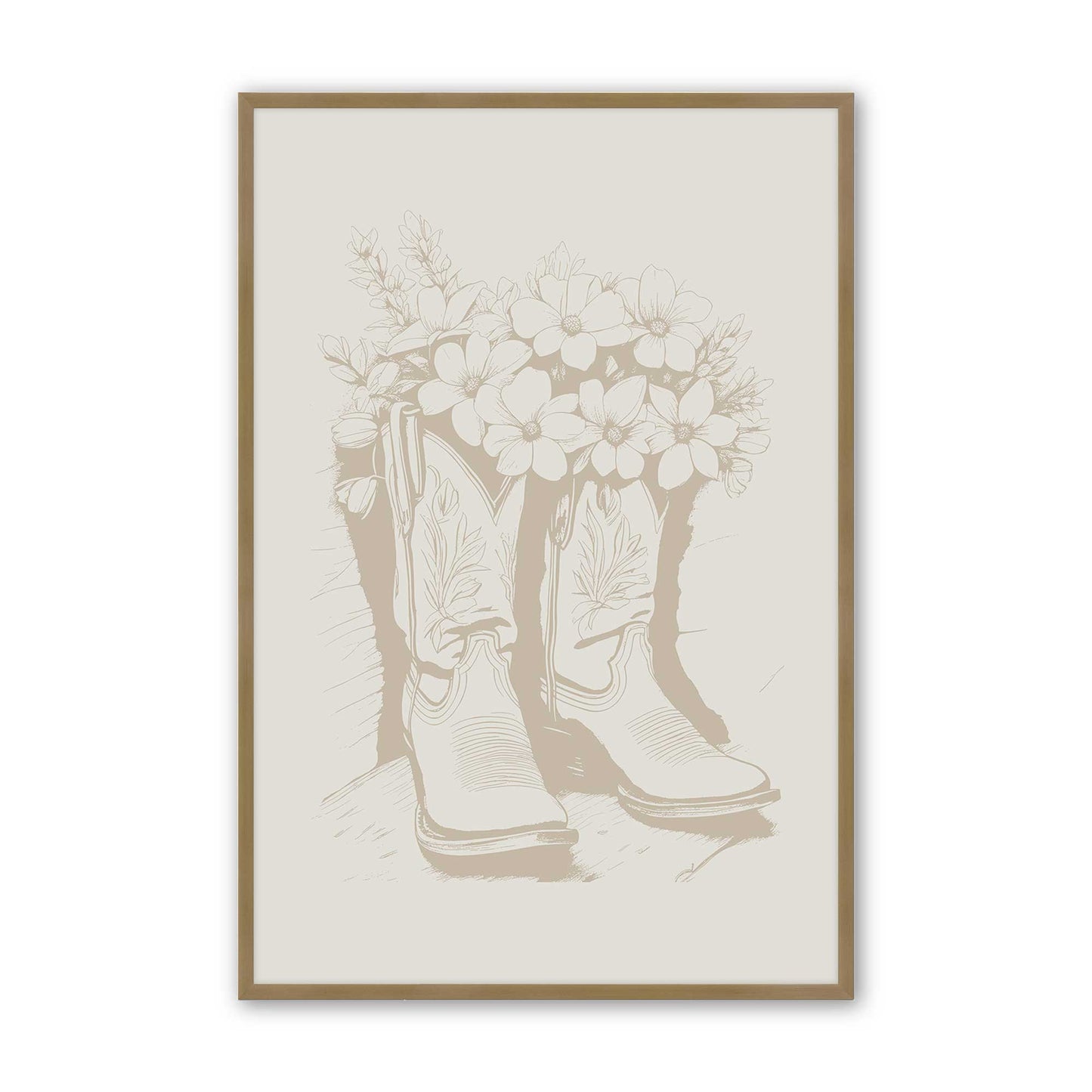 Tan Cowboy Trio Set of 3 Art Prints