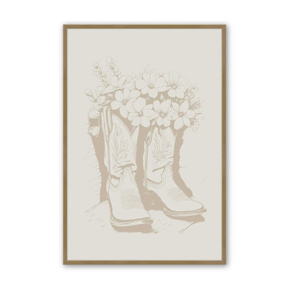 Tan Cowboy Trio Set of 3 Art Prints