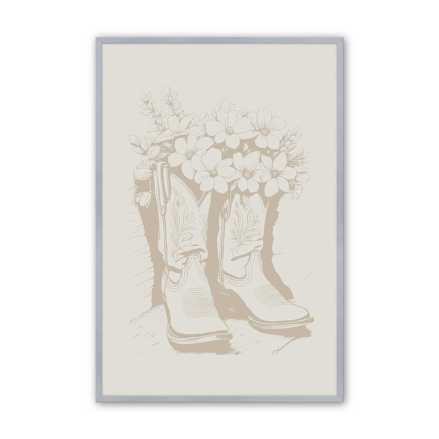 Tan Cowboy Trio Set of 3 Art Prints
